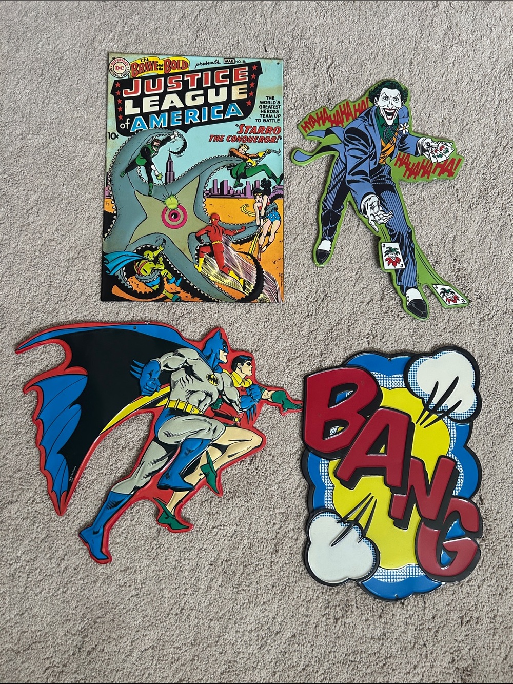 Bundle of 4 DC Comic Pop Art Wall Decor - Multicolor